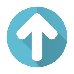 up arrow blue flat icon arrow sign