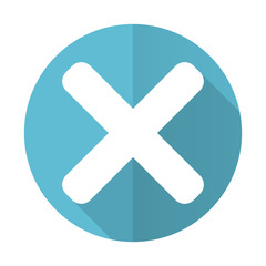 Obraz premium cancel blue flat icon x sign