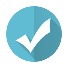 accept blue flat icon check sign