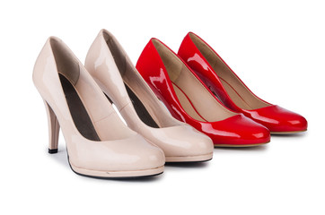 Set of shoes isolated on the white background