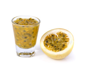 Passion fruit and passion fruit juice.