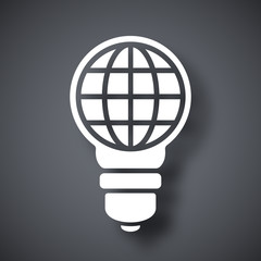 Vector light bulb with globe