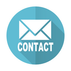 email blue flat icon contact sign
