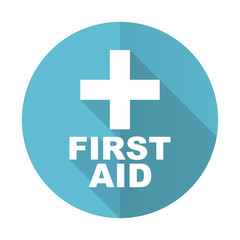 first aid blue flat icon