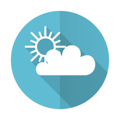 cloud blue flat icon waether forecast sign