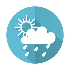 rain blue flat icon waether forecast sign