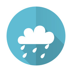 rain blue flat icon waether forecast sign