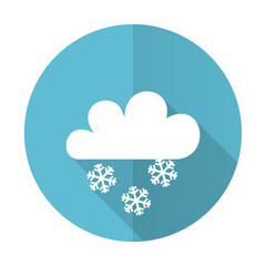 snowing blue flat icon waether forecast sign