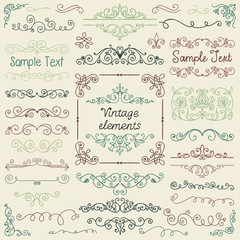 Vector Colorful Hand Drawn Doodle Design Elements