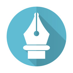 pen blue flat icon