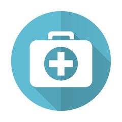 first aid blue flat icon hospital blue flat icon