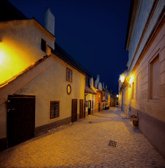 Praha - Golden Lane in night