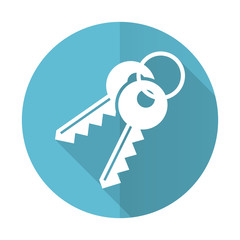 keys blue flat icon