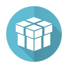 box blue flat icon