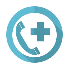 emergency call blue flat icon 112 call sign