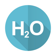 water blue flat icon h2o sign