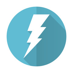 bolt blue flat icon flash sign