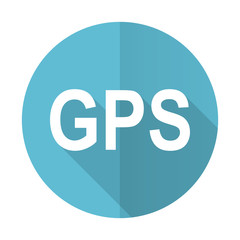 gps blue flat icon