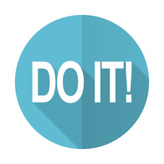 do it blue flat icon