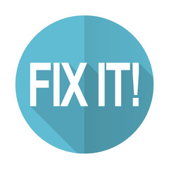 fix it blue flat icon