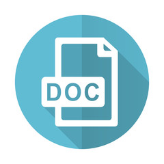 doc file blue flat icon