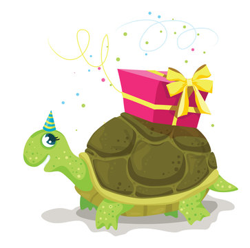Tortoise with a present