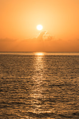 Beautiful tropical sunset ocean background