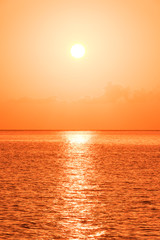 Beautiful tropical sunset ocean background