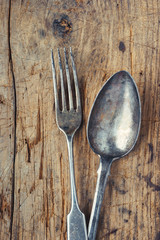 Old fork and spoon