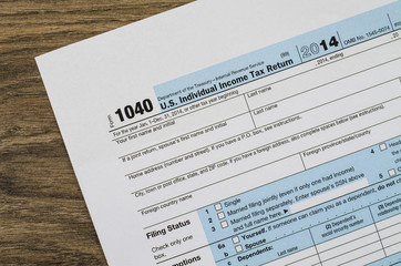 Obraz premium U.S. individual income tax return form 1040