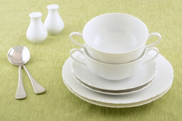 White porcelain dishes
