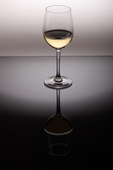 Glass with white wine