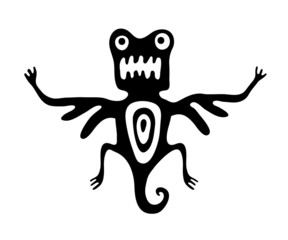 mite or beetle in native style, vector