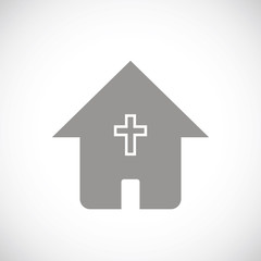 Protestant church black icon