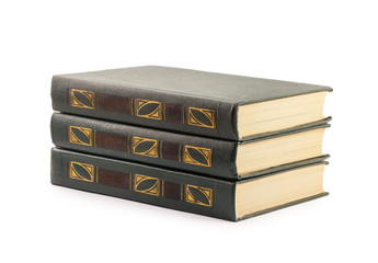 three books isolated on white background