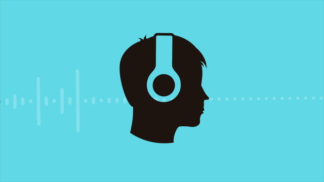 Person Listening to Music, Video animation, HD 1080