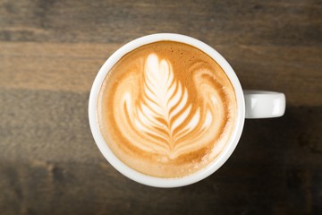 Like. Thumbs up or like symbol in coffee froth