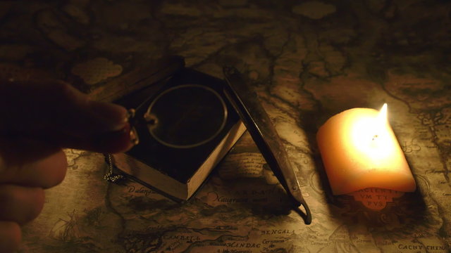 The eyeglass getting near the bible