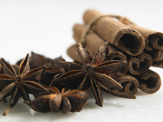 star anise and cinnamon