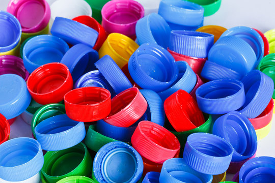 Colorful plastic bottle screw caps
