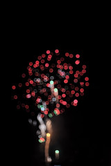 Defocused fireworks - Abstract background
