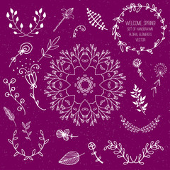 Handdrawn floral doodles