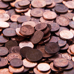 Coins background. euro coins. cent coins. euro cents