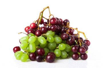 fresh rose and green grapes