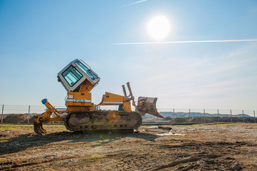 bulldozer under repair