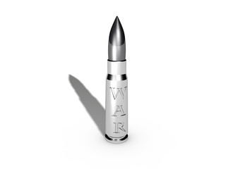 rifle cartridge with war sign