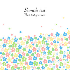 Spring flowers greeting card vector background