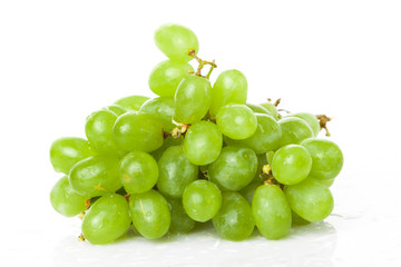 bunch of ripe and juicy green grapes
