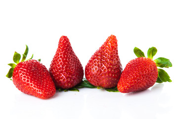 strawberries  on a white background. Ripe strawberries isolated