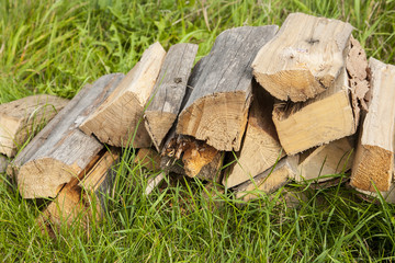 Pile of wood for fireplaces.